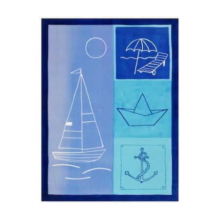 Pablo Esteban 'Nautical Theme In Blues' Canvas Art,24x32